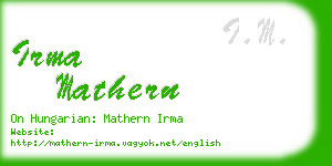 irma mathern business card